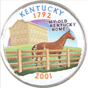 Custom - COLORIZED - 2001-D Kentucky State Quarter - High Collectible