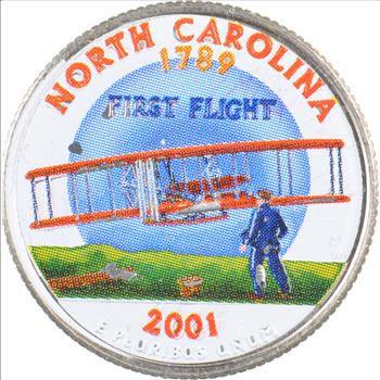 Custom - COLORIZED - 2001-D North Carolina State Quarter - High Collectible