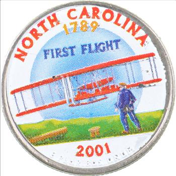 Custom - COLORIZED - 2001-D North Carolina State Quarter - High Collectible