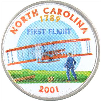 Custom - COLORIZED - 2001-D North Carolina State Quarter - High Collectible