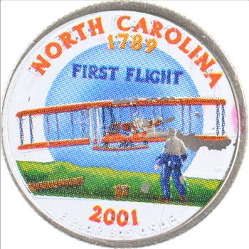 Custom - COLORIZED - 2001-D North Carolina State Quarter - High Collectible