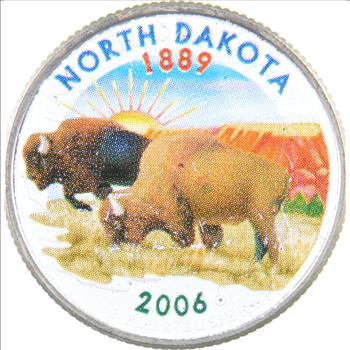 Custom - COLORIZED - 2006-D North Dakota State Quarter - High Collectible