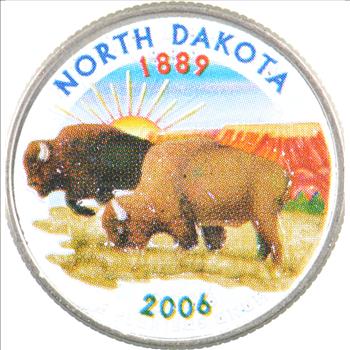 Custom - COLORIZED - 2006-D North Dakota State Quarter - High Collectible