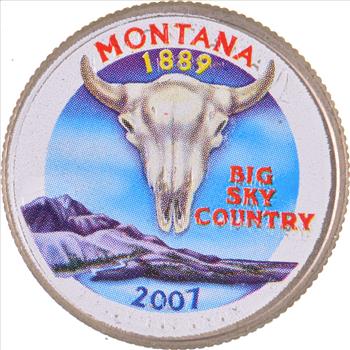 Custom - COLORIZED - 2007-D Montana State Quarter - High Collectible