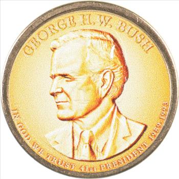 Custom - COLORIZED - George H.W. Bush Presidential Dollar - High Collectible