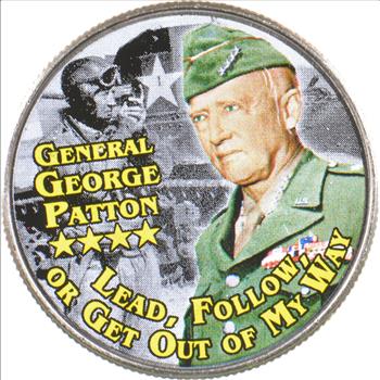 Custom - COLORIZED - Kennedy Half Dollar - General George Patton - High Collectible