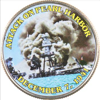 Custom - COLORIZED - Kennedy Half Dollar - Pearl Harbor - High Collectible