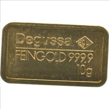 Degussa 10 Grams Gold Bar Sealed
