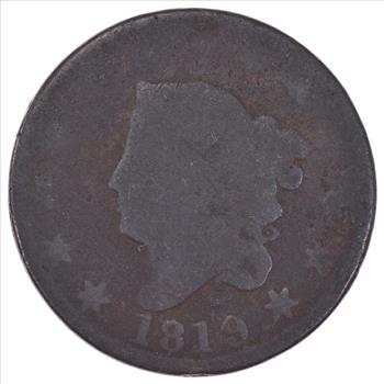 EARLY - 1819 - Liberty Head United States LARGE CENT - TOUGH Coin - Look at Redbook!