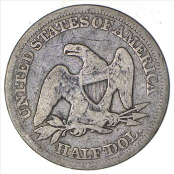 Early - 1858 Seated Liberty Half Dollar - Rare Type US Coin Silver 90%
