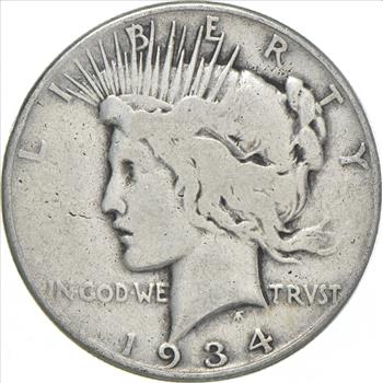 Early - 1934 Peace Silver Dollar - 90% US Coin