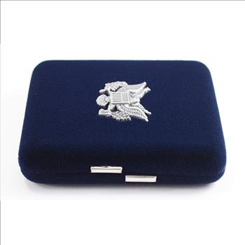 Empty Blue Velvet Silver Eagle Display Box - Official US Mint Issued