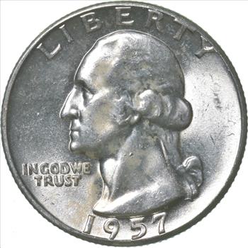 ERROR/Variety - Type B Reverse BU 1957 Washington Quarter - Silver