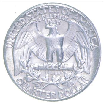 ERROR/Variety - Type B Reverse BU 1958 Washington Quarter - Silver