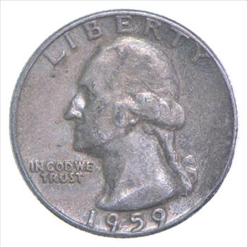 ERROR/Variety - Type B Reverse BU 1959 Washington Quarter - Silver