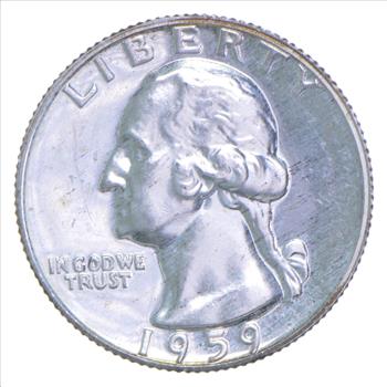 ERROR/Variety - Type B Reverse BU 1959 Washington Quarter - Silver