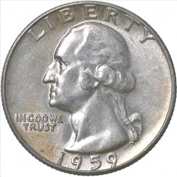 ERROR/Variety - Type B Reverse BU 1959 Washington Quarter - Silver