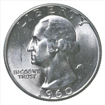 ERROR/Variety - Type B Reverse BU 1960 Washington Quarter - Silver