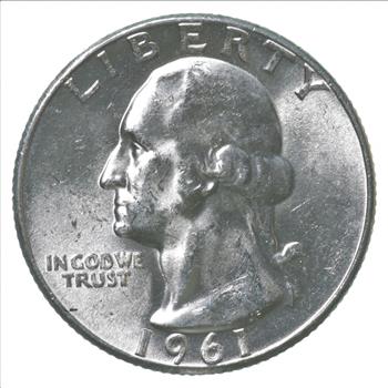 ERROR/Variety - Type B Reverse BU 1961 Washington Quarter - Silver