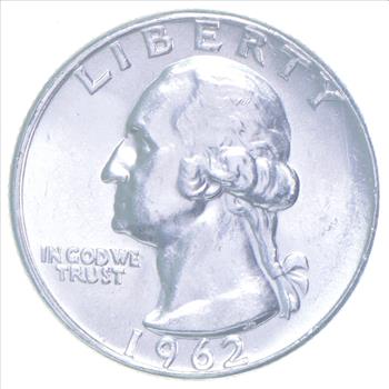 ERROR/Variety - Type B Reverse BU 1962 Washington Quarter - Silver