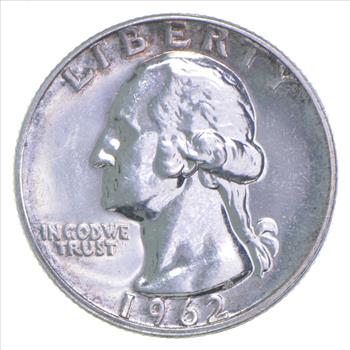 ERROR/Variety - Type B Reverse BU 1962 Washington Quarter - Silver