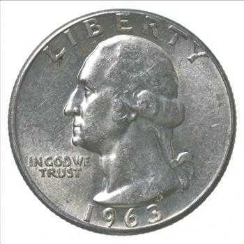 ERROR/Variety - Type B Reverse BU 1963 Washington Quarter - Silver