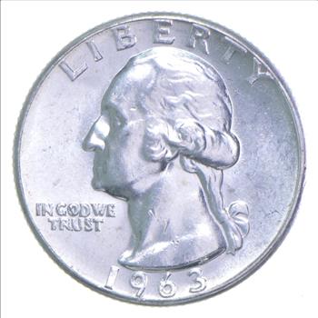 ERROR/Variety - Type B Reverse BU 1963 Washington Quarter - Silver