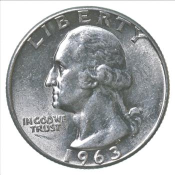 ERROR/Variety - Type B Reverse BU 1963 Washington Quarter - Silver