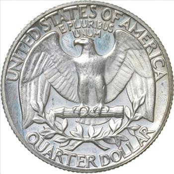 ERROR/Variety - Type B Reverse BU 1964 Washington Quarter - Silver