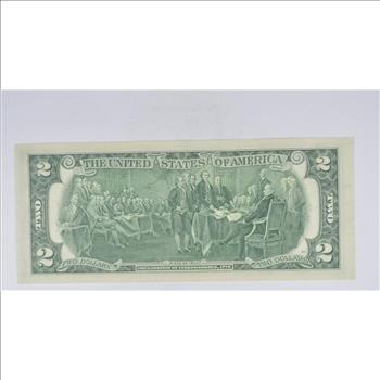 First Day Issue 1976 $2 Federal Reserve Note - Stamped!