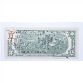 First Day Issue 1976 $2 Federal Reserve Note - Stamped!