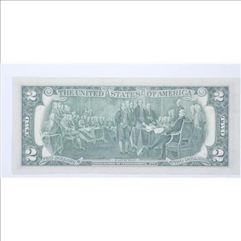 First Day Issue 1976 $2 Federal Reserve Note - Stamped!