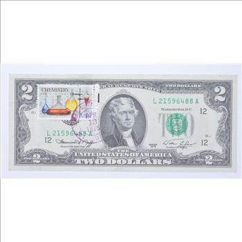 First Day Issue 1976 $2 Federal Reserve Note - Stamped!