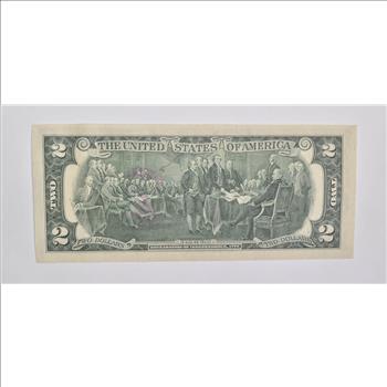 First Day Issue 1976 $2 Federal Reserve Note - Stamped!
