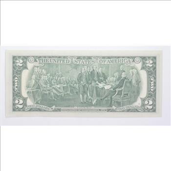 First Day Issue 1976 $2 Federal Reserve Note - Stamped!