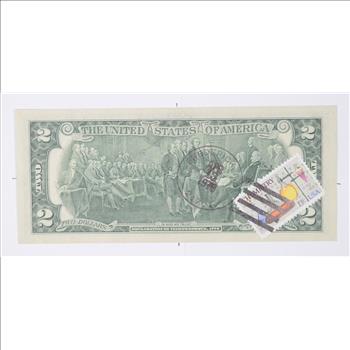 First Day Issue 1976 $2.00 Federal Reserve Note - Stamped!