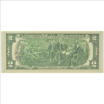 First Day Issue 1976 $2.00 Federal Reserve Note - Stamped!