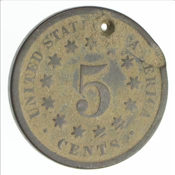 First Nickel Design 1860's-80's Era - US Shield Nickel US Type Coin