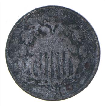 First Nickel Design 1860's-80's Era - US Shield Nickel US Type Coin