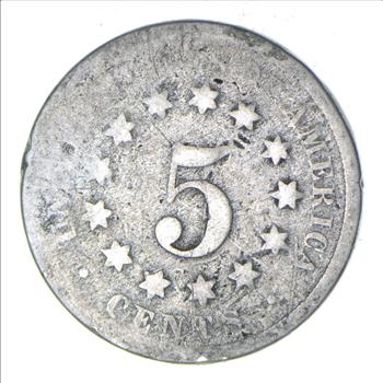 First Nickel Design 1860's-80's Era - US Shield Nickel US Type Coin