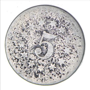 First Nickel Design 1860's-80's Era - US Shield Nickel US Type Coin