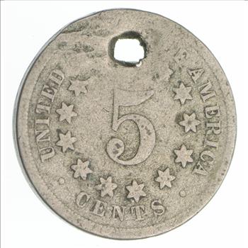 First Nickel Design 1860's-80's Era - US Shield Nickel US Type Coin