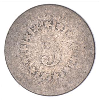 First Nickel Design 1860's-80's Era - US Shield Nickel US Type Coin
