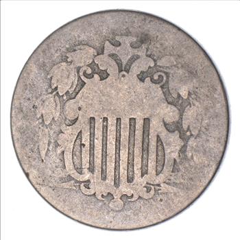 First Nickel Design 1860's-80's Era - US Shield Nickel US Type Coin