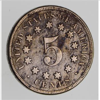 First US Nickel - 1867 - Shield Nickel - US Type Coin - Over 100 Years Old!