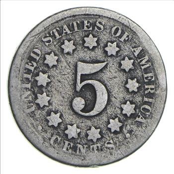 First US Nickel - 1867 - Shield Nickel - US Type Coin - Over 100 Years Old!