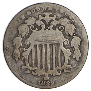 First US Nickel - 1882 - Shield Nickel - US Type Coin - Over 100 Years Old!