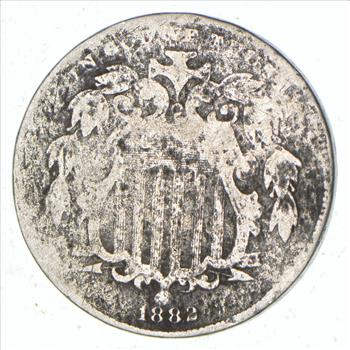First US Nickel - 1882 - Shield Nickel - US Type Coin - Over 100 Years Old!