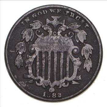 First US Nickel - 1882 - Shield Nickel - US Type Coin - Over 100 Years Old!
