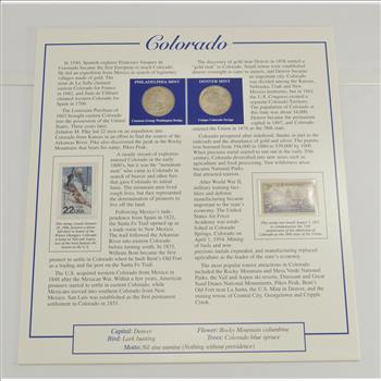 Full Color 2 Coin Ch BU Colorado State Quarter Beautifully Displayed Coin Set